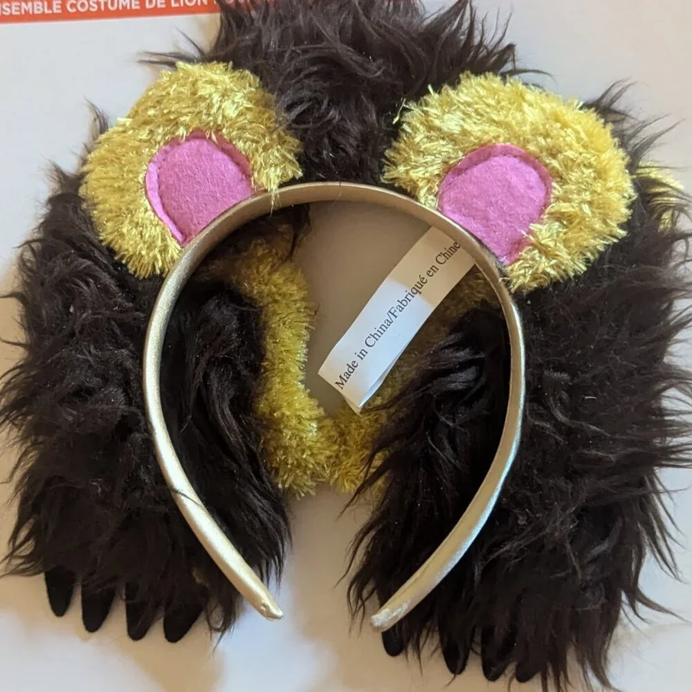 NWT Furry Lion Mane Eats Paws Gloves Kids Halloween Costume Headband Michael's